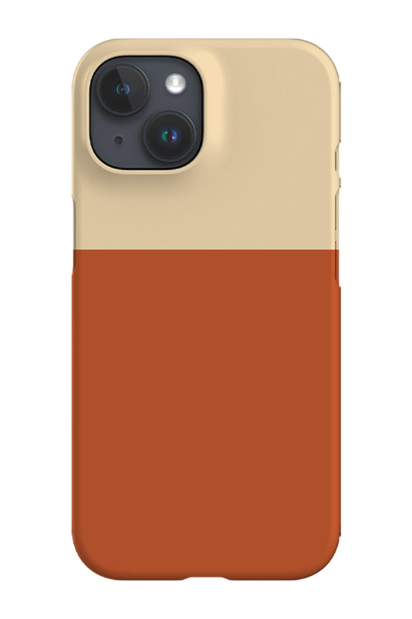 Colour Block Print Phone Case (Beige Burnt Orange) | Harper & Blake