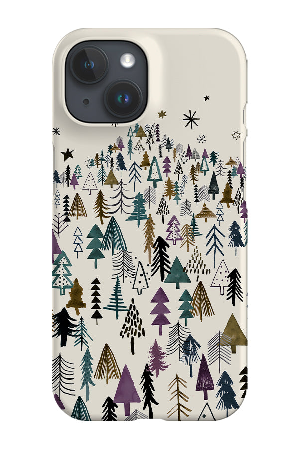 Night Forest Mountain Trees By Ninola Design Phone Case (Beige) | Harper & Blake