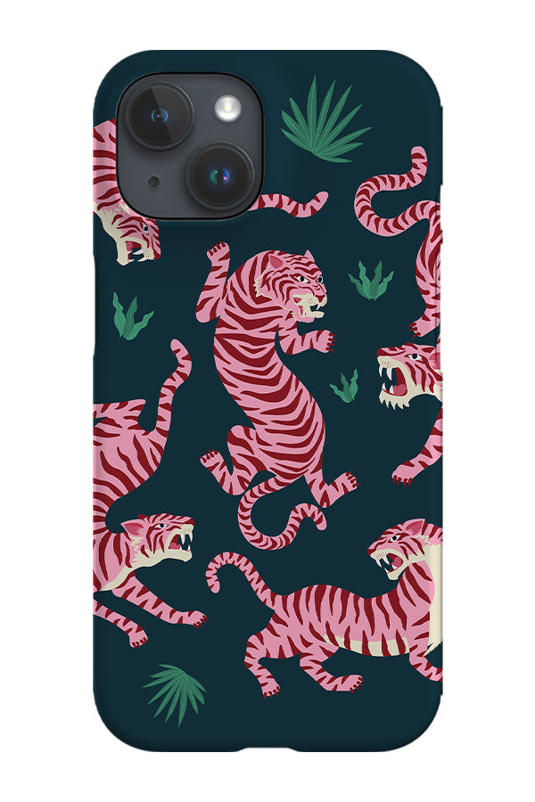 Night Race Pink Tiger By Ayeyokp Phone Case (Navy) | Harper & Blake