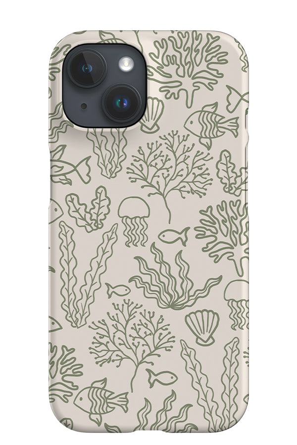 Ocean Coral Reef iPhone Phone Case (Linen Moss Green) | Harper & Blake