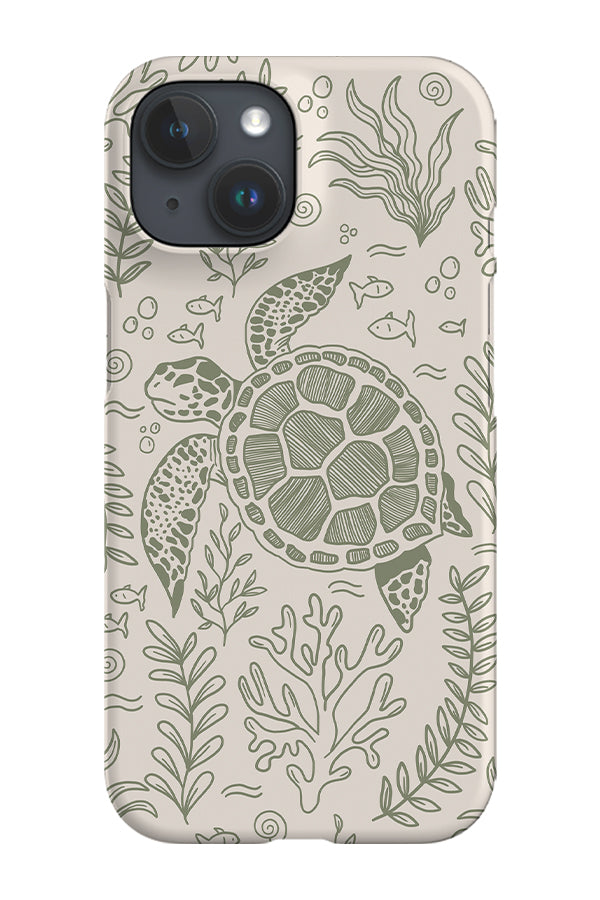 Sea Turtle iPhone Phone Case (Linen Moss Green) | Harper & Blake