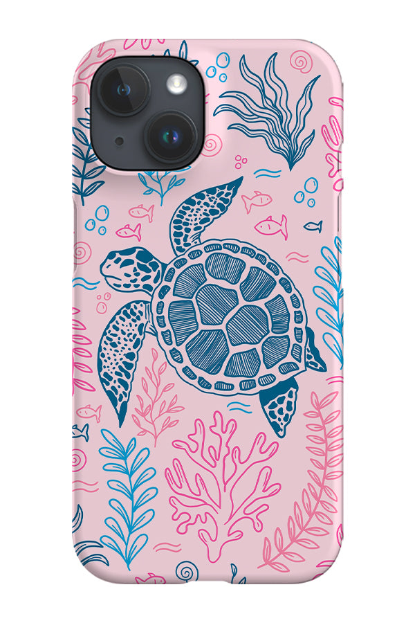 Sea Turtle iPhone Phone Case (Pink Blue) | Harper & Blake
