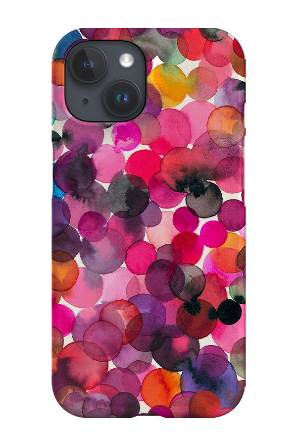Overlapping Watercolour Dots By Ninola Design Phone Case (Pink)