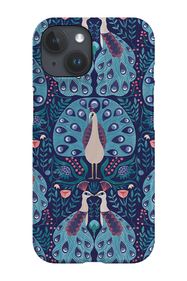 Peacocks Folk Style by Michele Norris Phone Case (Blue) | Harper & Blake