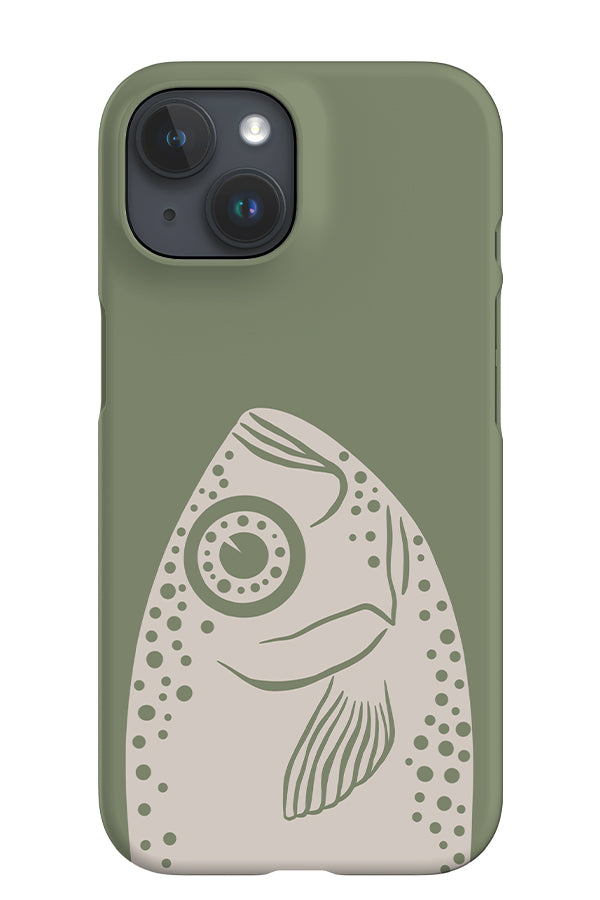 Peeking Fish iPhone Phone Case (Linen Moss Green) | Harper & Blake