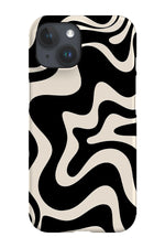Retro Liquid Swirl By Kierkegaard Design Studio Phone Case (Black Cream)