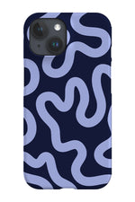 Swirl Lines Abstract Phone Case (Blue)
