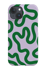 Swirl Lines Abstract Phone Case (Lilac Green)