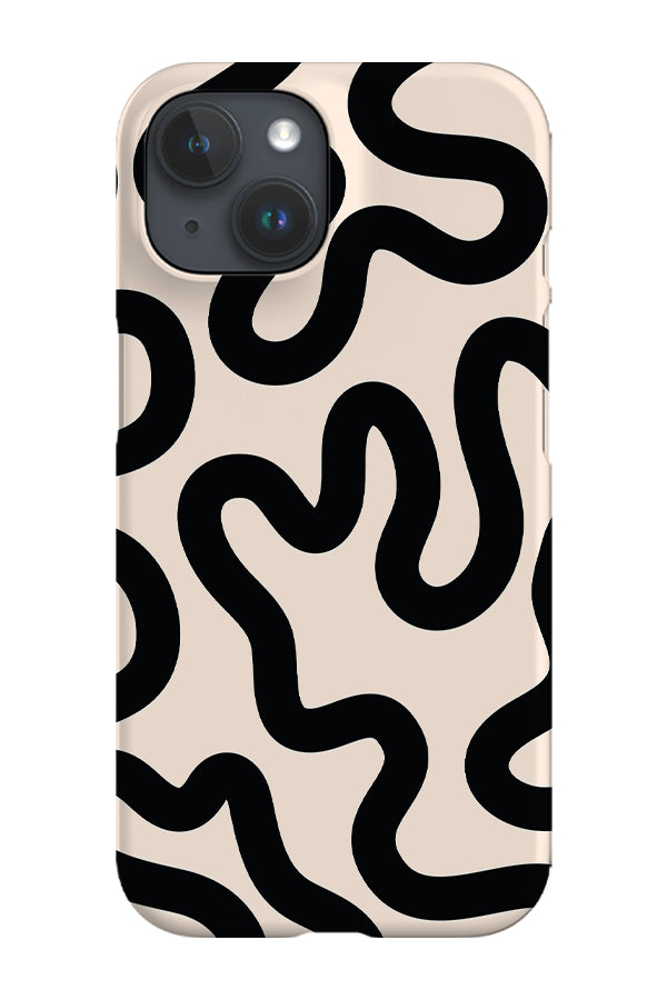 Swirl Lines Abstract Phone Case (Peach Black) | Harper & Blake | Tech