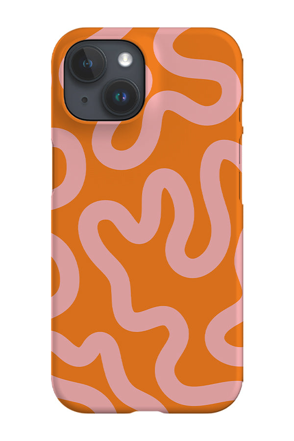 Swirl Lines Abstract Phone Case (Orange Pink)