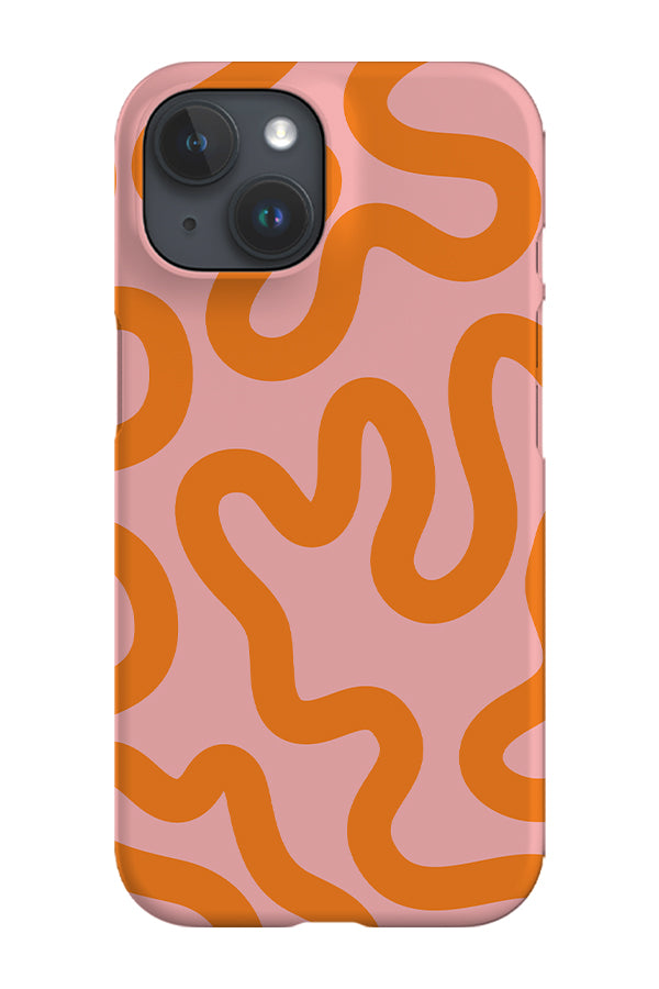 Swirl Lines Abstract Phone Case (Pink Orange) | Harper & Blake | Tech
