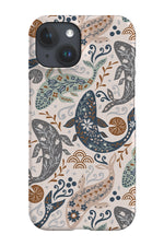 Floral Fish Pond by Sally Mountain Phone Case (Beige)