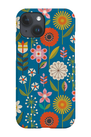 Mid Century Garden by Sally Mountain Phone Case (Blue) | Harper & Blake