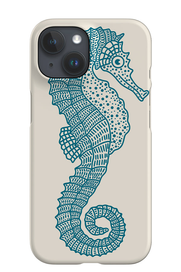 Seahorse iPhone Phone Case (Beige Blue) | Harper & Blake