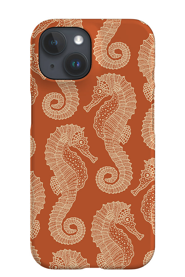 Seahorse Scatter iPhone Phone Case (Burnt Orange Beige) | Harper & Blake