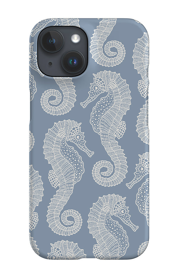 Seahorse Scatter iPhone Phone Case (Dusty Blue) | Harper & Blake
