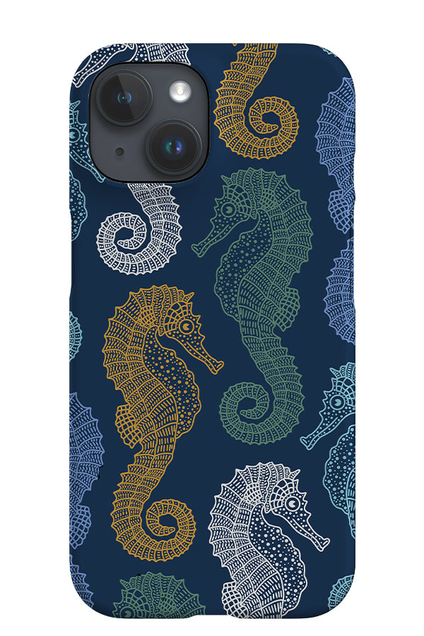 Seahorse Scatter iPhone Phone Case (Navy Multi) | Harper & Blake