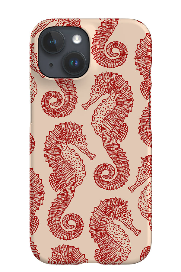 Seahorse Scatter iPhone Phone Case (Red & White) | Harper & Blake