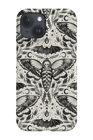 Skull Moth Damask By Rebecca Elfast Phone Case (Monochrome) | Harper & Blake