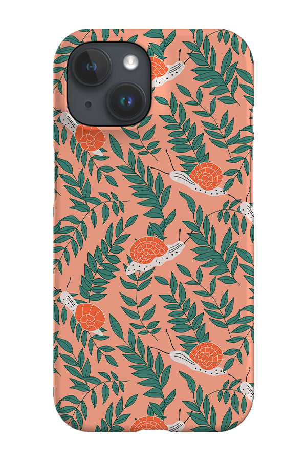 Snails and Leaves By Hannah Maria Phone Case (Pink)