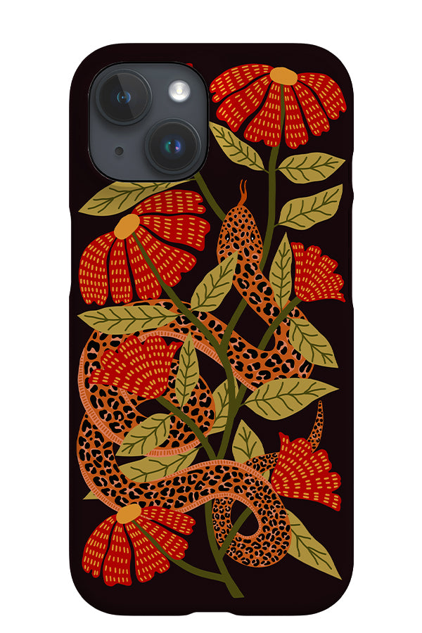 Snake & Florals iPhone Phone Case (Black) | Harper & Blake