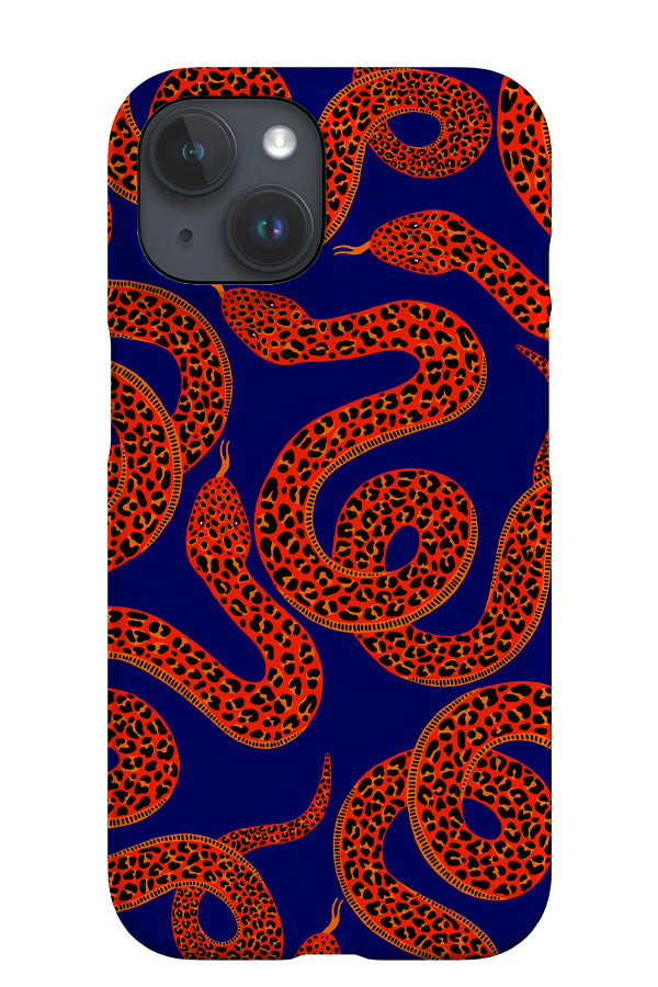 Snake Scatter iPhone Phone Case (Dark Blue) | Harper & Blake