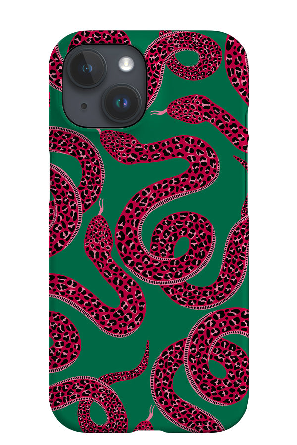 Snake Scatter iPhone Phone Case (Green Pink) | Harper & Blake