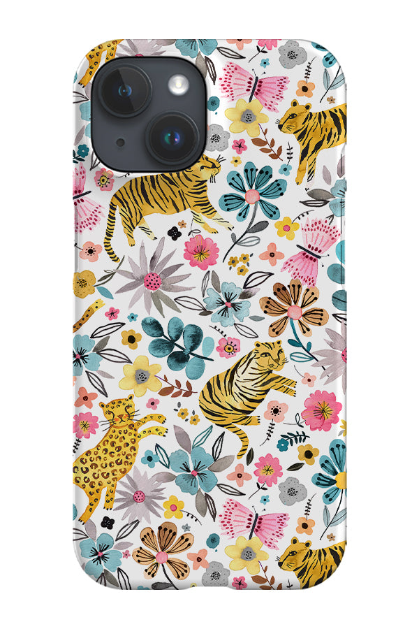 Spring Tigers and Flowers By Ninola Design Phone Case (White)
