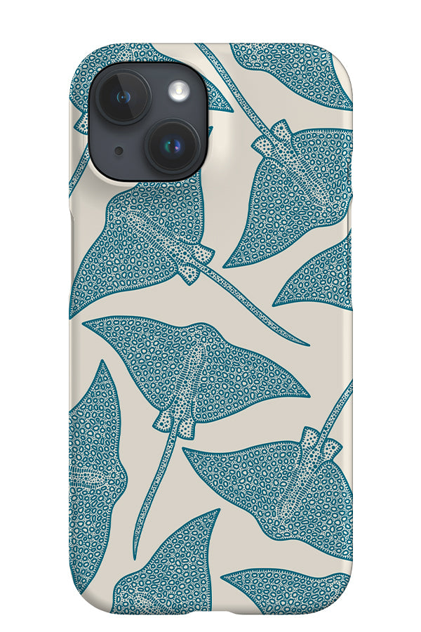 Stingray Details iPhone Phone Case (Beige Blue) | Harper & Blake