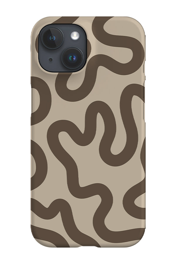 Swirl Lines Abstract Phone Case (Beige & Ebony) | Harper & Blake