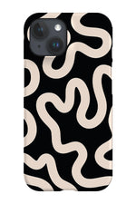 Swirl Lines Abstract Phone Case (Black Peach)