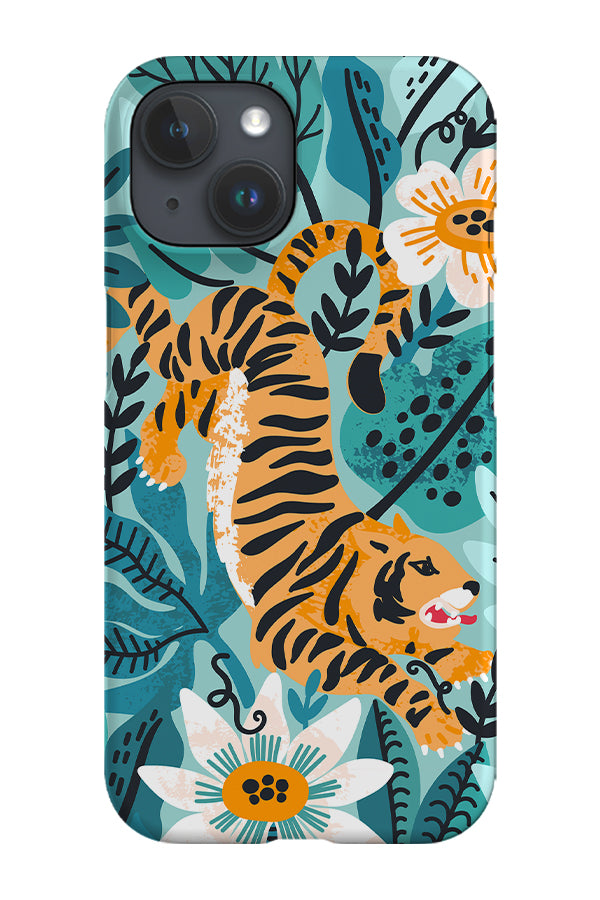 Tiger Jungle by Maria Galybina Phone Case (Blue)