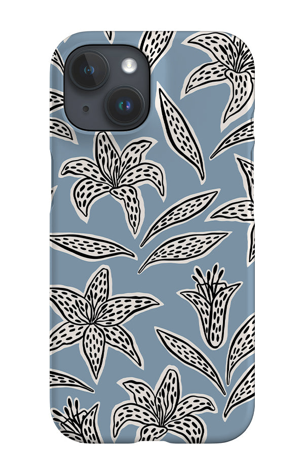 The Lily Flower iPhone Phone Case (Dusty Blue) | Harper & Blake