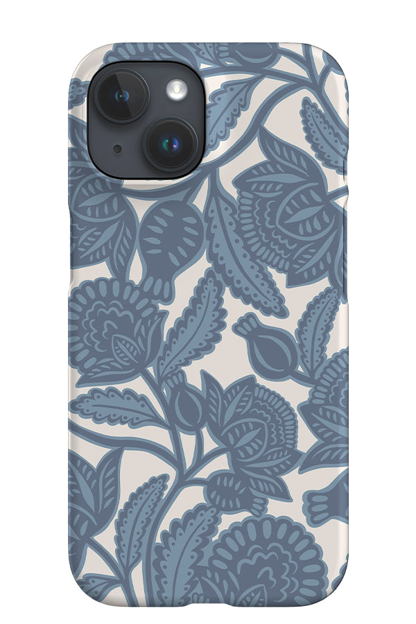 The Peony iPhone Phone Case (Ivory Dusty Blue) | Harper & Blake