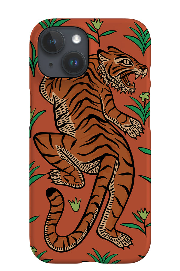 Tiger & Plants iPhone Phone Case (Red) | Harper & Blake