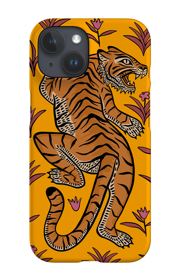 Tiger & Plants iPhone Phone Case (Yellow) | Harper & Blake