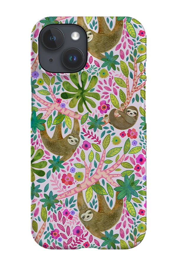 Tropical Sloth Garden by Janet Broxon Phone Case (Neutral)