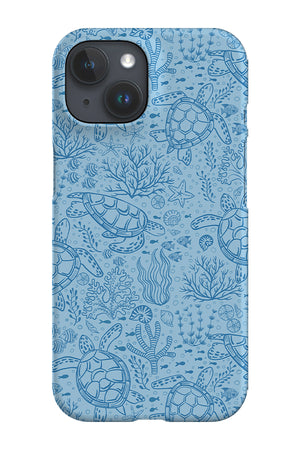 Turtles Ocean Garden Line Art by Delively Dewi Phone Case (Blue) | Harper & Blake