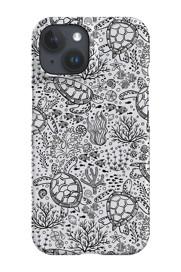 Turtles Ocean Garden Line Art by Delively Dewi Phone Case (White) | Harper & Blake