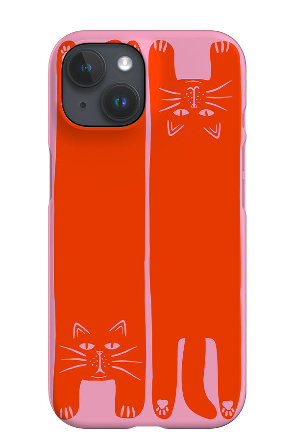 Two Cats iPhone Phone Case (Pink & Red) | Harper & Blake