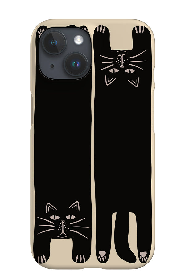 Two Cats iPhone Phone Case (Yellow) | Harper & Blake