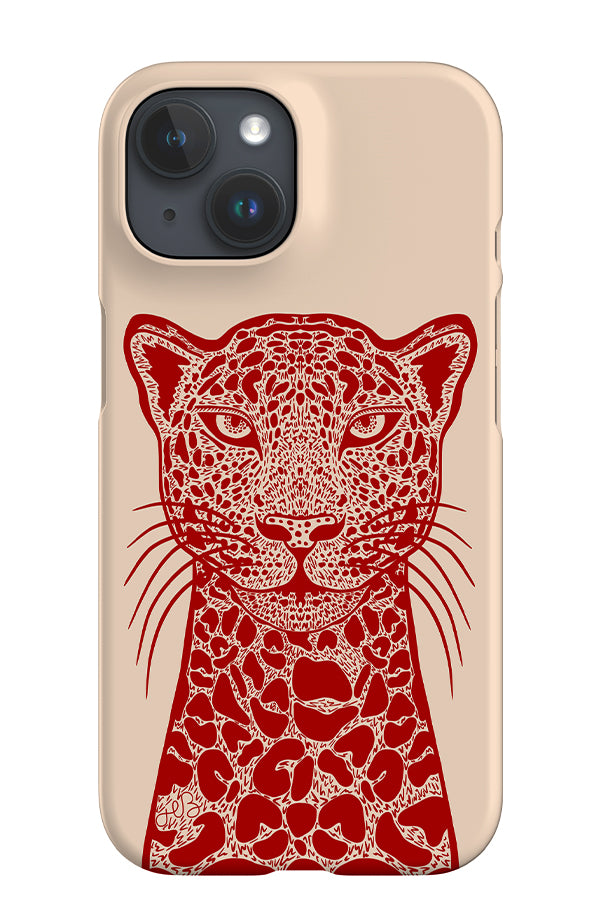 Two Tone Cheetah iPhone Phone Case (Red & Off White) | Harper & Blake