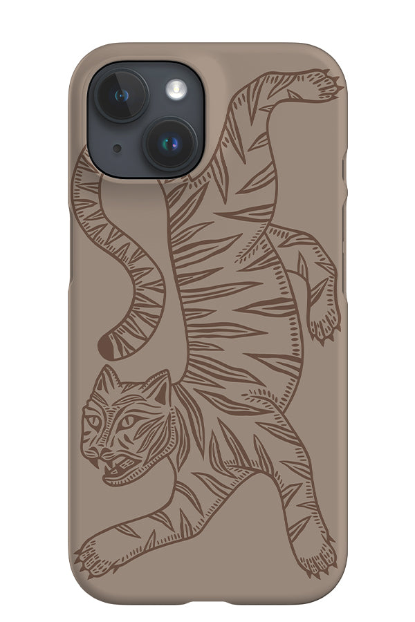 Two Tone Tiger iPhone Phone Case (Cocoa Brown) | Harper & Blake