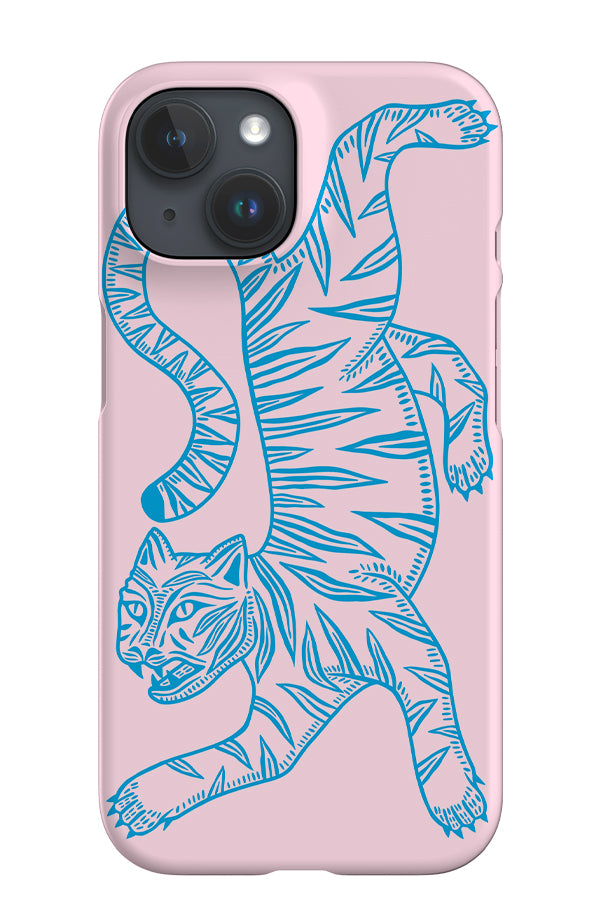 Two Tone Tiger iPhone Phone Case (Pink & Blue) | Harper & Blake