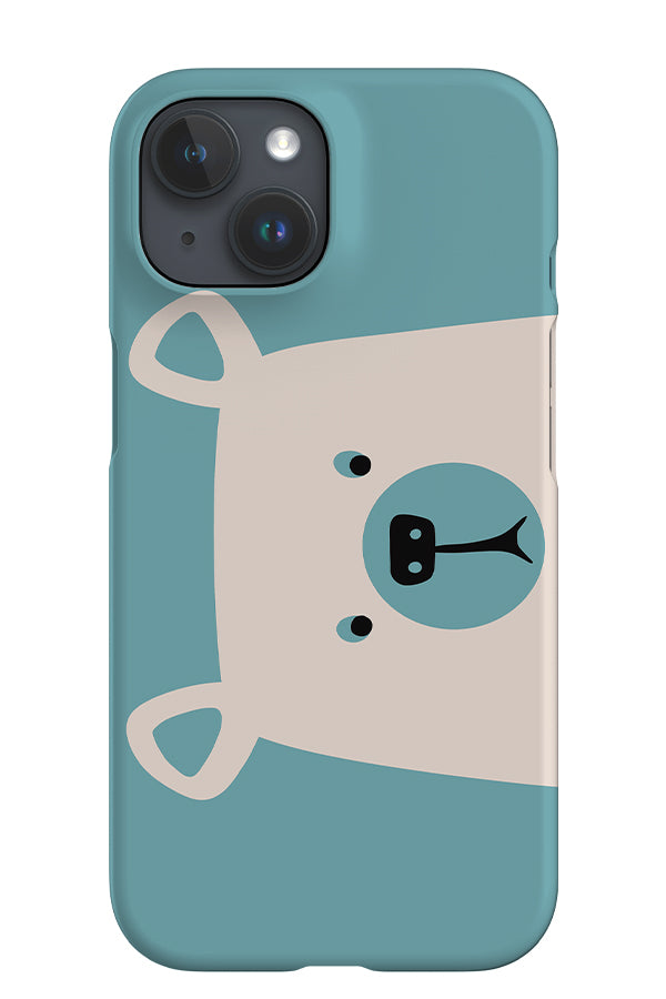 Up Close Bear iPhone Phone Case (Blue & White) | Harper & Blake