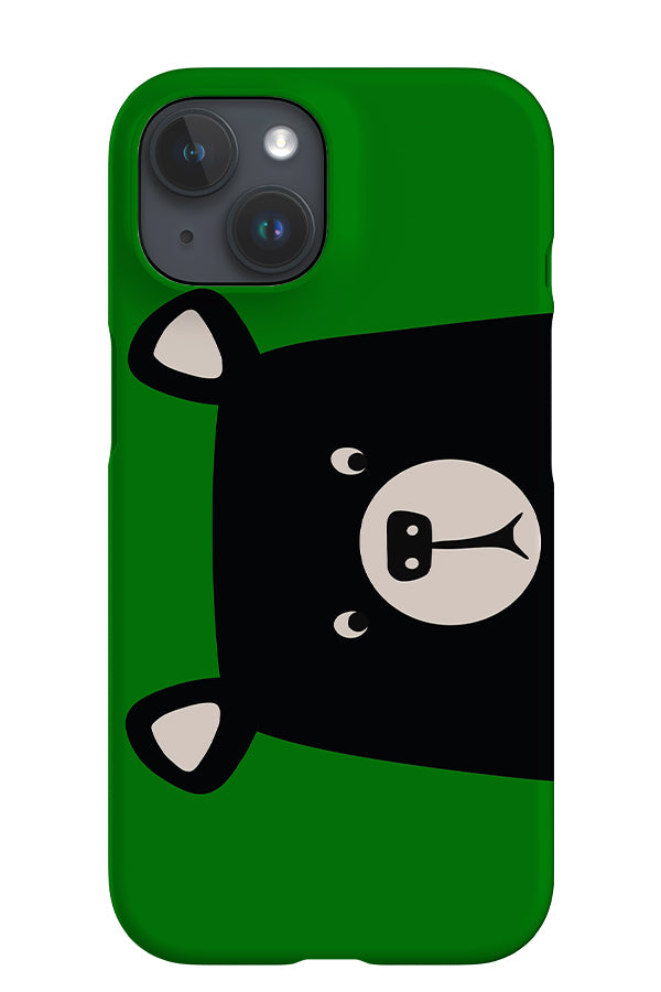 Up Close Bear iPhone Phone Case (Green) | Harper & Blake