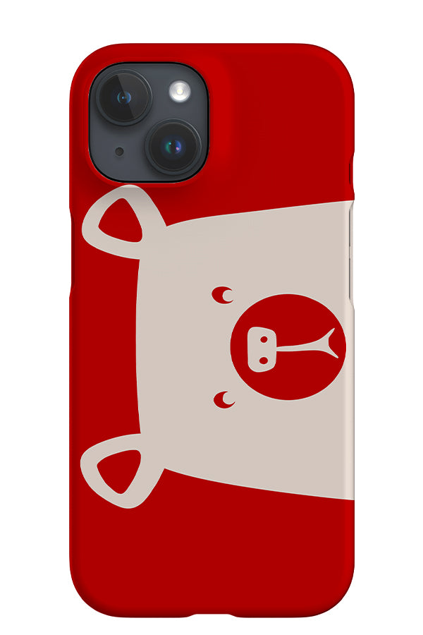 Up Close Bear iPhone Phone Case (Red) | Harper & Blake