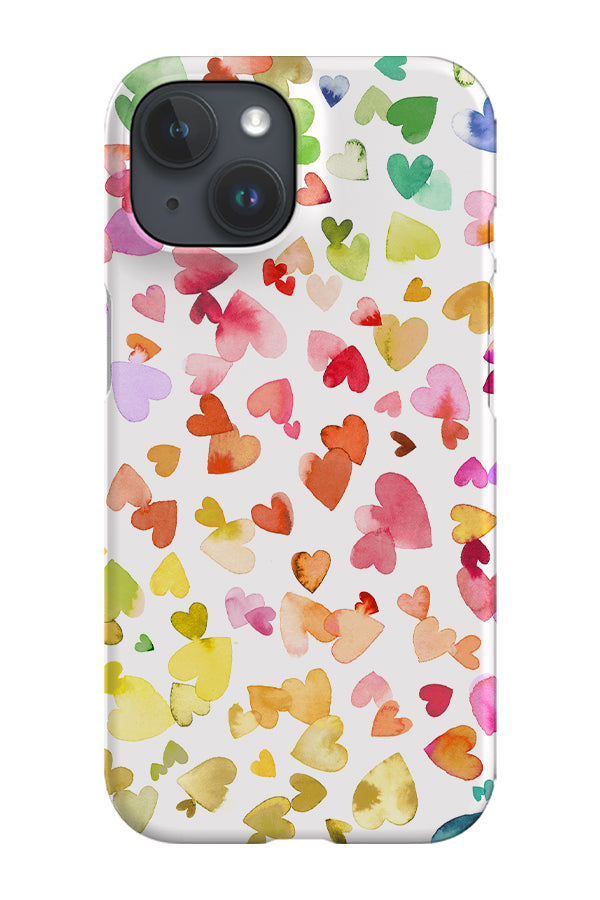 Watercolour Love Hearts By Ninola Design Phone Case (Rainbow) | Harper & Blake