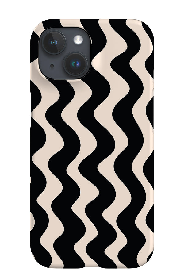 Vertical Waves iPhone Phone Case (Peach Black) | Harper & Blake