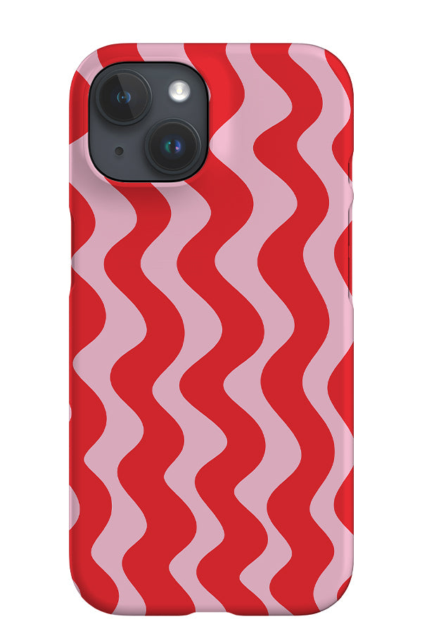Vertical Waves iPhone Phone Case (Pink Red) | Harper & Blake
